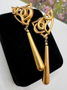 Monet Modern Matte Gold Statement Earrings